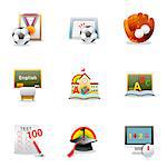 Set of various education and sports related icons