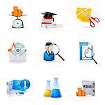 Set of various business and education related icons