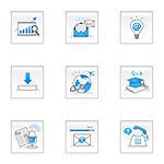 Set of various business and education related icons