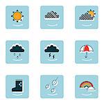 Set of various weather related icons