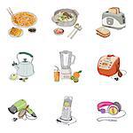 Set of various household icons