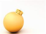 Golden Christmas ball on white background