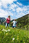 Couple Hiking, Vilsalpsee, Tannheim Valley, Tyrol, Austria