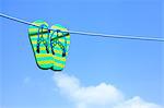 Beach sandals and sky