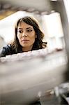 Woman working in commercial kitchen