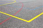 Coloured lines on basketball court