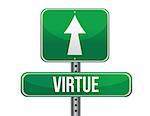 virtue road sign illustration design over a white background