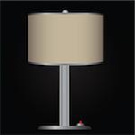 Decorative table lamp with shade. Vector illustration.