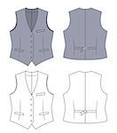 Outline grey waistcoat vector illustration isolated on white. EPS8 file available.