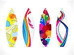 abstract colorful surf board icon vector illustration