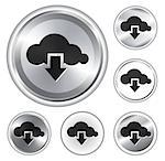 Collection of Download from Cloud web elements. Vector illustration