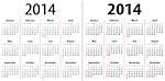 Calendar grid for 2014. Sundays first. Regular and bold digits grid. Vector illustration