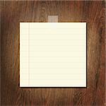 Note Papers On Wooden Background, Vector Illustration