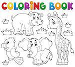 Coloring book African fauna 1 - eps10 vector illustration.