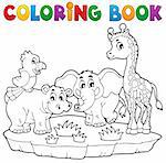 Coloring book African fauna 2 - eps10 vector illustration.