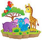 Cute African animals theme image 2 - eps10 vector illustration.