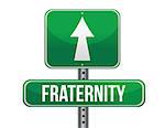 fraternity road sign illustration design over a white background