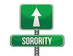 sorority road sign illustration design over a white background