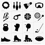 Set of sports equipment icons