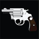 Revolver with a short barrel. Vector illustration.