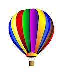 Vector hot air colorful balloon. Isolation over white background.