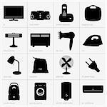 Set of home appliance icons