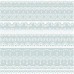 set of white lace borders