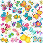 colorful butterflies set