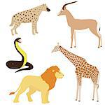 Vector set 2 of cartoon african animals