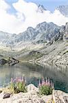 Alpine lake close to the path to the top of Monviso mountain, one of the most scenic mountain of Alps