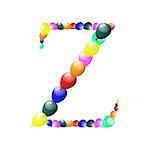 Color balloon alphabets letter. EPS 10 vector illustration with transparency.