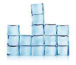 Ice cubes isolated on a white background