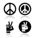 Peace symbols isolated on white