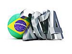 Brazilian football 2014 on a white background