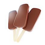chocolate ice cream 3d Illustrations on a white background