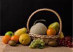 fruits in dark background