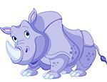 Illustration of cartoon funny  rhino