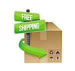 shipping cardboard and road sign illustration design over white