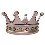 Bronze crown decorated with yellow sapphires. Isolated render on a white background