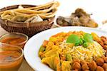 Biryani rice or briyani rice, fresh cooked with steam, delicious indian cuisine.