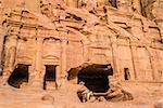 donkey and royal tombs in nabatean petra jordan middle east