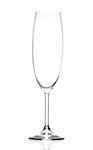 empty champagne glass on a white background