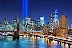 Tribute in Light 9-11 memorial in New York City, USA