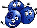 Cartoon Illustration of Funny Blueberry Berry Fruits Food Comic Character