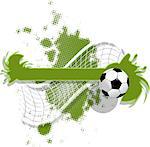 illustration, soccer ball on abstract green background