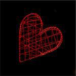 Red heart shaped box on black background