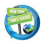New York, Times square road symbol illustration design over white