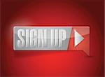 sign up now button illustration design over red