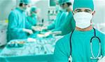 Doctor standing in operating room in front of an operation