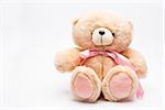 Teddy bear for a girl on white background